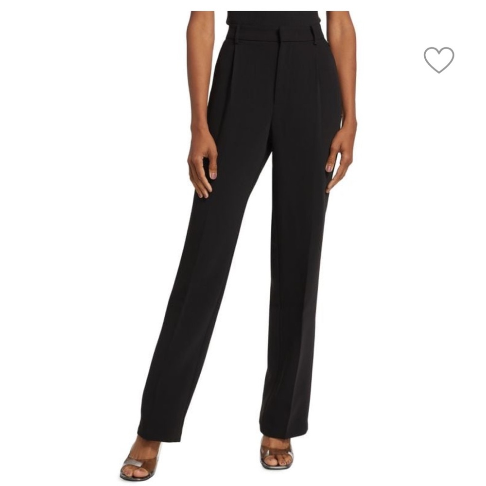 Good American Black High-Waist Wide-Leg Trousers